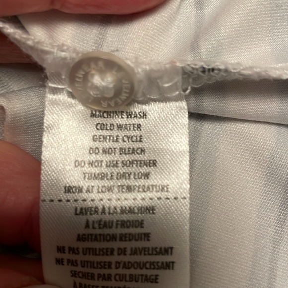 Levelwear men’s golf shirt white with black and taupe stripe - Picture 5 of 5